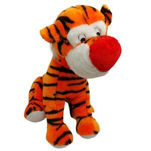 Globo Plush Tiger Plastic Eyes orange white black 14 inch Stuffed animal 14"